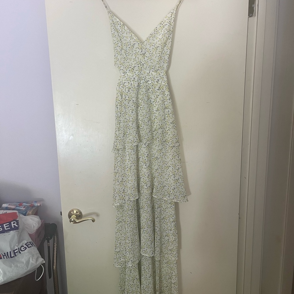 Whimsical Floor-Length Floral Gown Perfect for Wedding